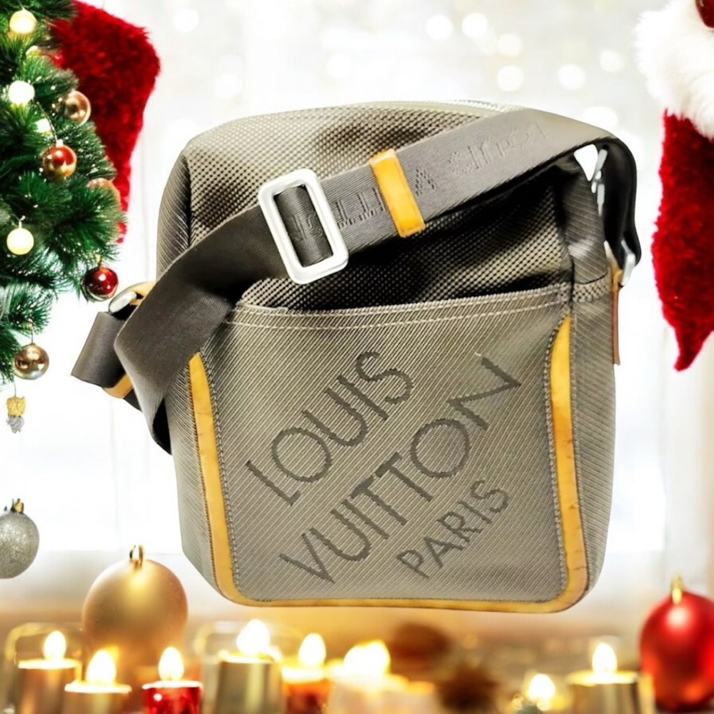 Louis Vuitton Gray and Tan Messenger Bag